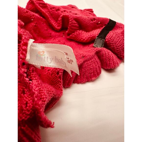 American Girl Bitty Baby Doll Pink Crochet Sweater and Black/White Pant Set RARE - Picture 6 of 7